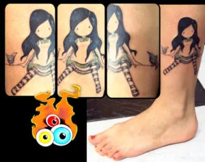 menina passaro tattoo